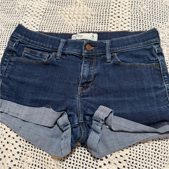 Abercrombie & Fitch Pants - Abercrombie & Fitch Dark Blue Low Rise Denim Shorts